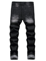 Slim Fit Ripped Jeans Men Casual Street Style Distressed Denim Pants