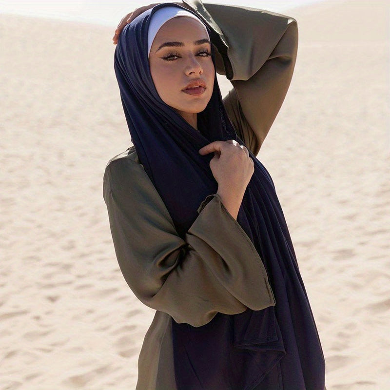 Chiffon Hijab Solid Head Scarf Vintage Shawl Windproof Head Wraps