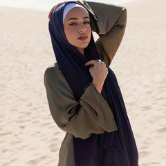 Chiffon Hijab Solid Head Scarf Vintage Shawl Windproof Head Wraps