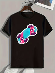 Skateboard Print Men's Graphic T shirt Casual Comfy Tees For Summer