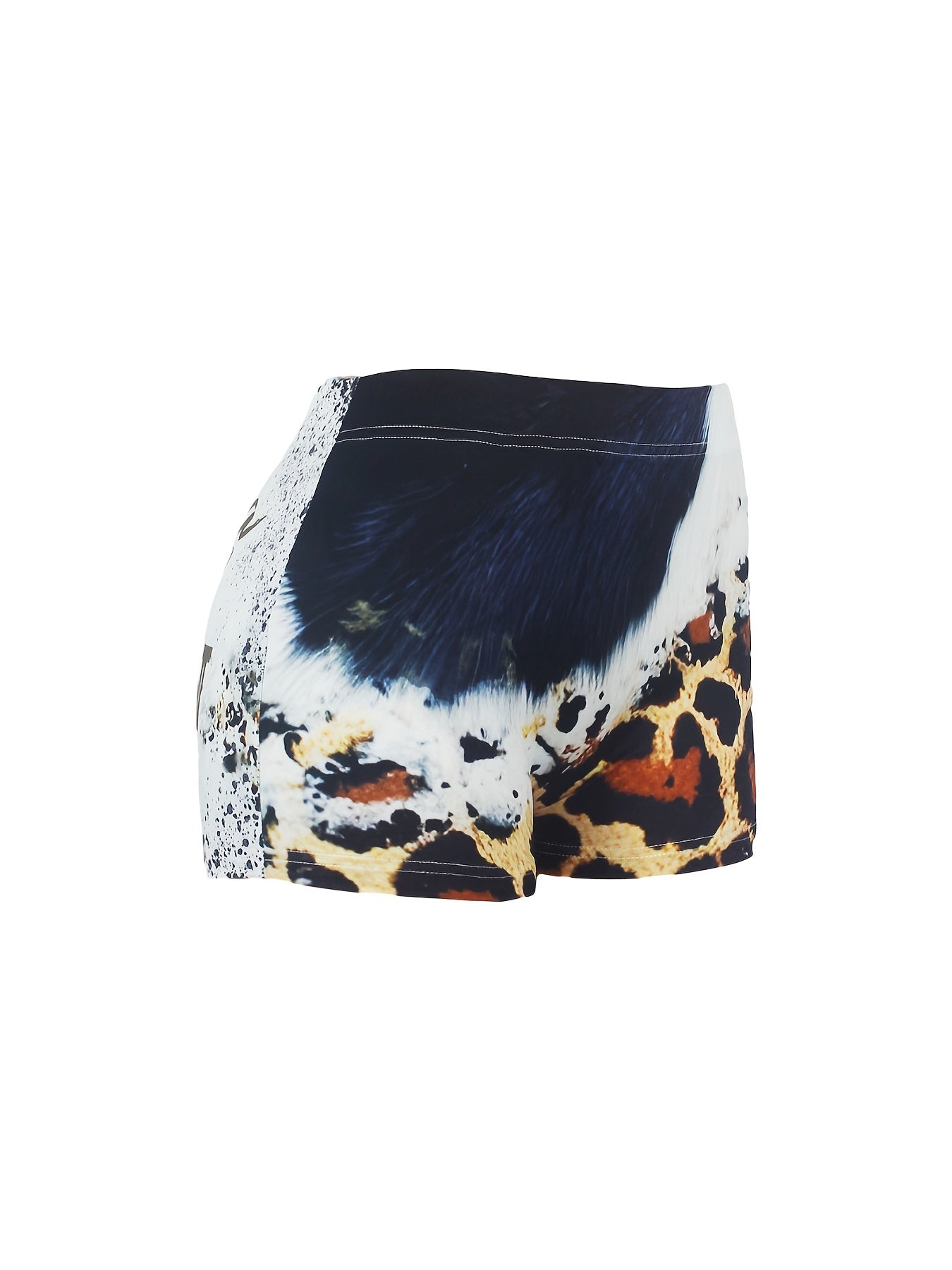 Letter Print Slim Workout Shorts Women's Clothing