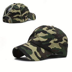 Ripped Ponytail Baseball Cap Adjustable Sunscreen Sports Hat