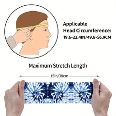 Tie Dye Headband for Men Sports Casual Outfits Halloween Thanksgiving Cam