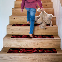 12pcs Non Slip Rose Stair Treads Indoor Carpet Runner Mats