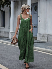 Polka Dot Spaghetti Jumpsuit Wide Leg Long Length Women's Clothing