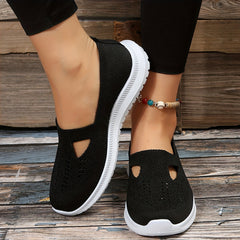 Women's Breathable Knit Sneakers Comfortable Slip On Shoes