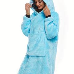 Women's Hooded Lounge Robe with Pockets