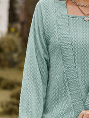 Solid Jacquard Square Neck Top