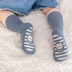 3 Pairs Cartoon Animal Knit Floor Socks for Toddlers