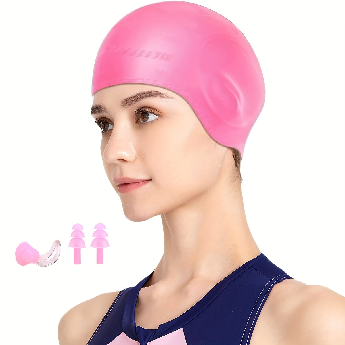 Waterproof Swimming Cap Ear Protection Silicone Swimming Cap
