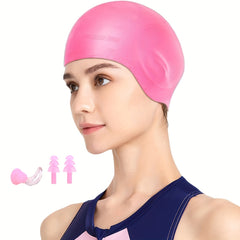 Waterproof Swimming Cap Ear Protection Silicone Swimming Cap