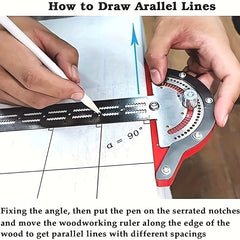 Woodworking Edge Measuring Ruler Protractor T square Woodworking Edge Ruler