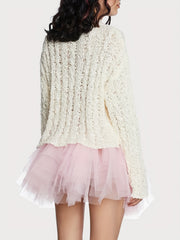Solid Crew Neck Pullover Sweater Casual Long Sleeve Sweater