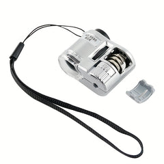 60X Portable Mini Microscope LED UV Light Banknote Jewelry Antique ID