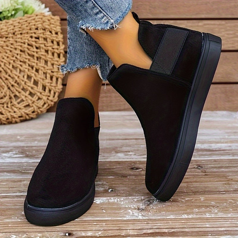 Women's Non slip Medium Tube Sneakers Warm Thick Bottom Skate Shoes