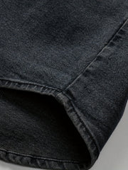 Men's Slim Denim Jacket Casual Crew Neck Top