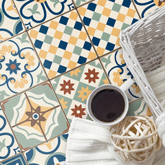 9pcs Moroccan Peel And Stick Tiles Stickers Thick Wallpaper Waterproof