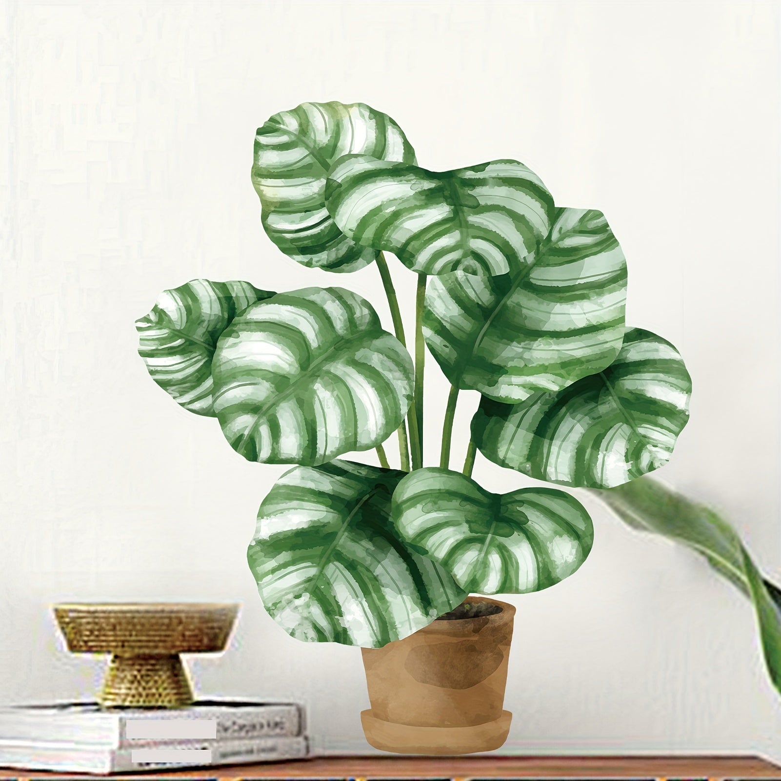 Potted Green Plants Wall Stickers Leaves Wall Posters Decorations