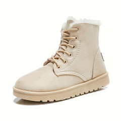Women's Non slip Lace Up Short Snow Boots Winter Warm Shoes