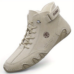 Men's Embossed Tiger Logo Lace-up Boots