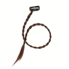 8 Cm Long Twist Braids Hair Extensions With Hair Clip Y2K Synthetic Ponytail