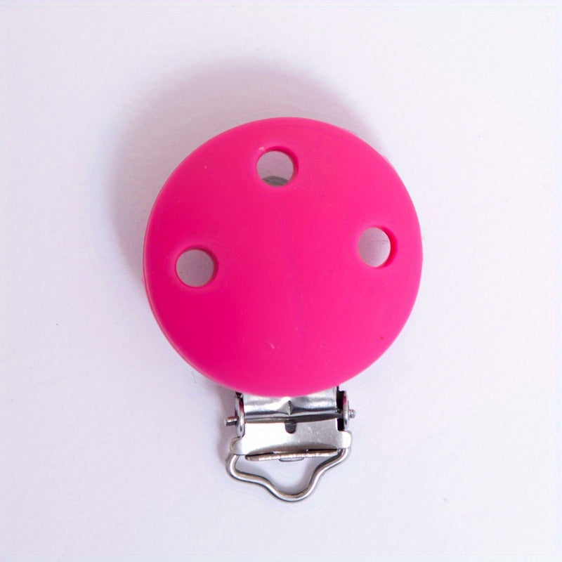 Silicone Round Head Baby Pacifier Clip with Metal Clip