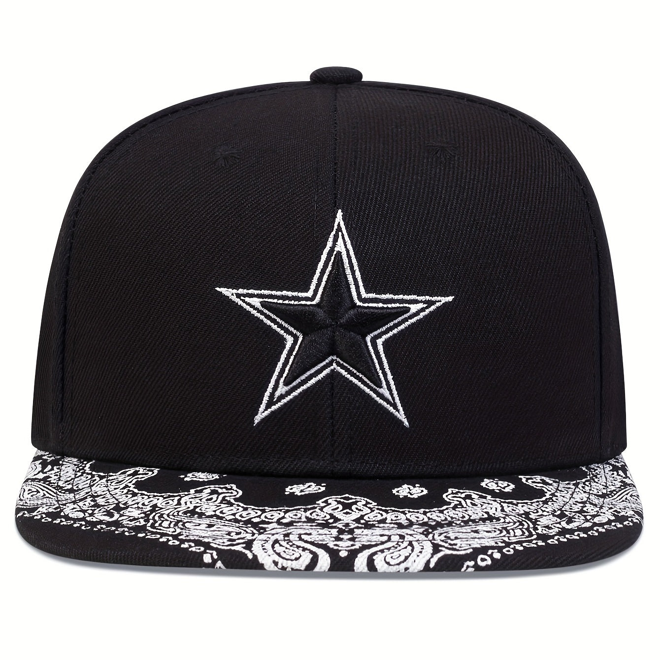 Pentagram Flower Brim Hip Hop Hat for Men