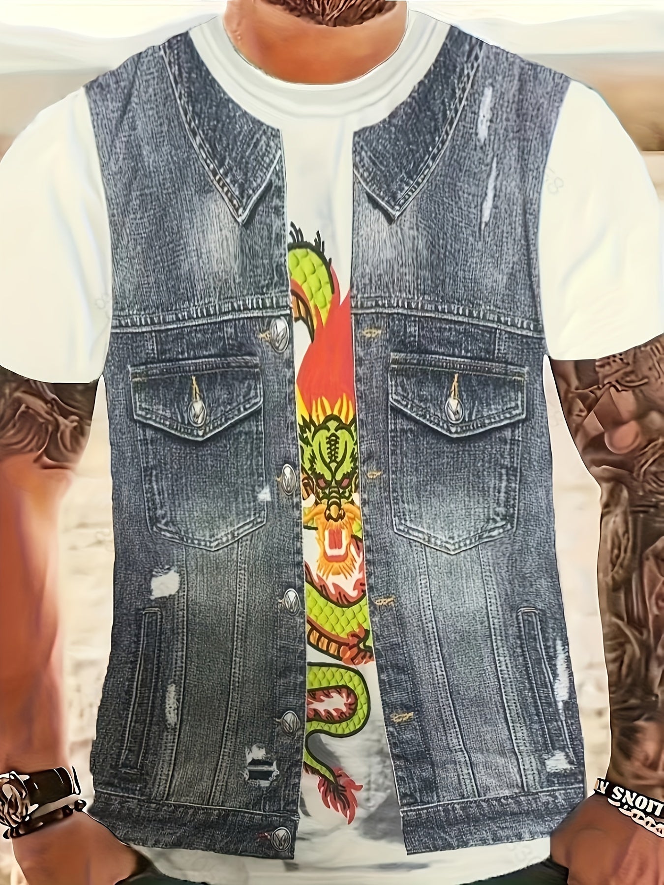 Men's Printed Casual Street Style Tee Shirt