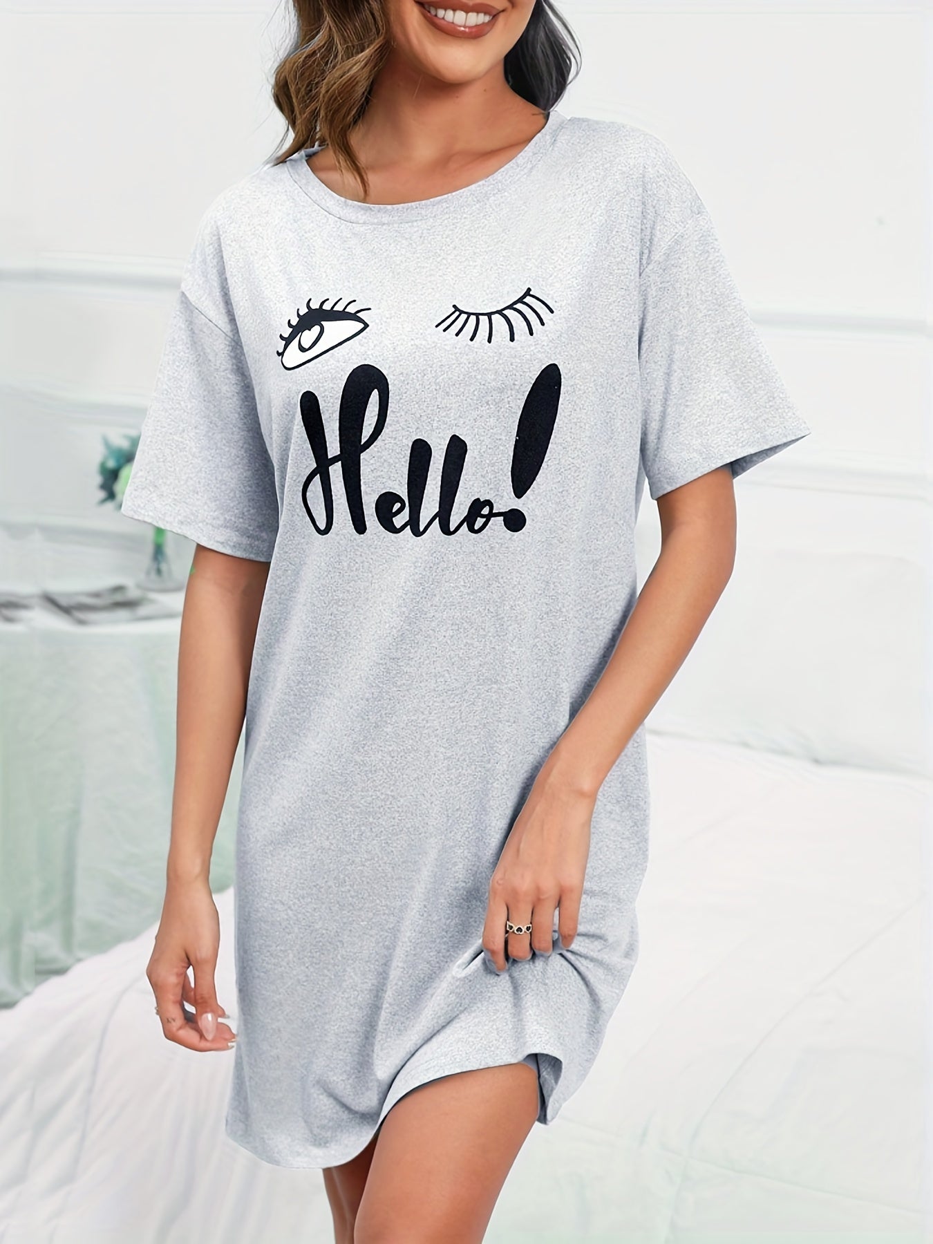 Soft & Comfy Short Sleeve Lounge Dress for Women