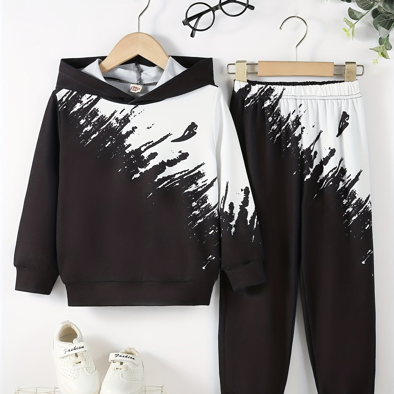 Boy's Surfer Outfit 2pcs Hoodie & Sweatpants Set