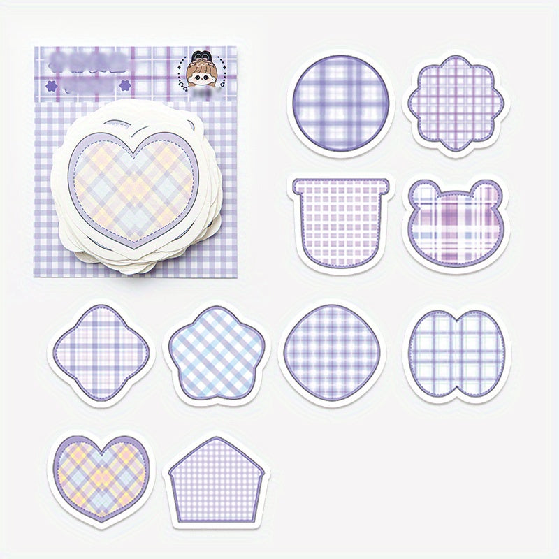 100 Sheets Cartoon Plaid Stripes Note Paper DIY Material