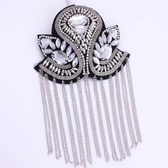 Exaggerated Crystal Epaulettes Dresses Clothing Accessories