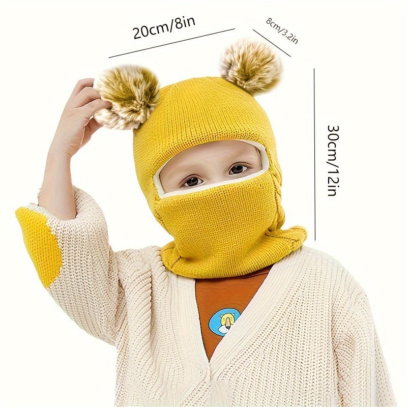 Kids Winter Warm Hat With Neck Gaiter 2-in-1