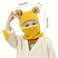 Kids Winter Warm Hat With Neck Gaiter 2-in-1