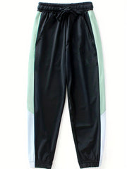 Boys Casual Block Ice Silk Long Pants Spring Autumn Kids Clothing