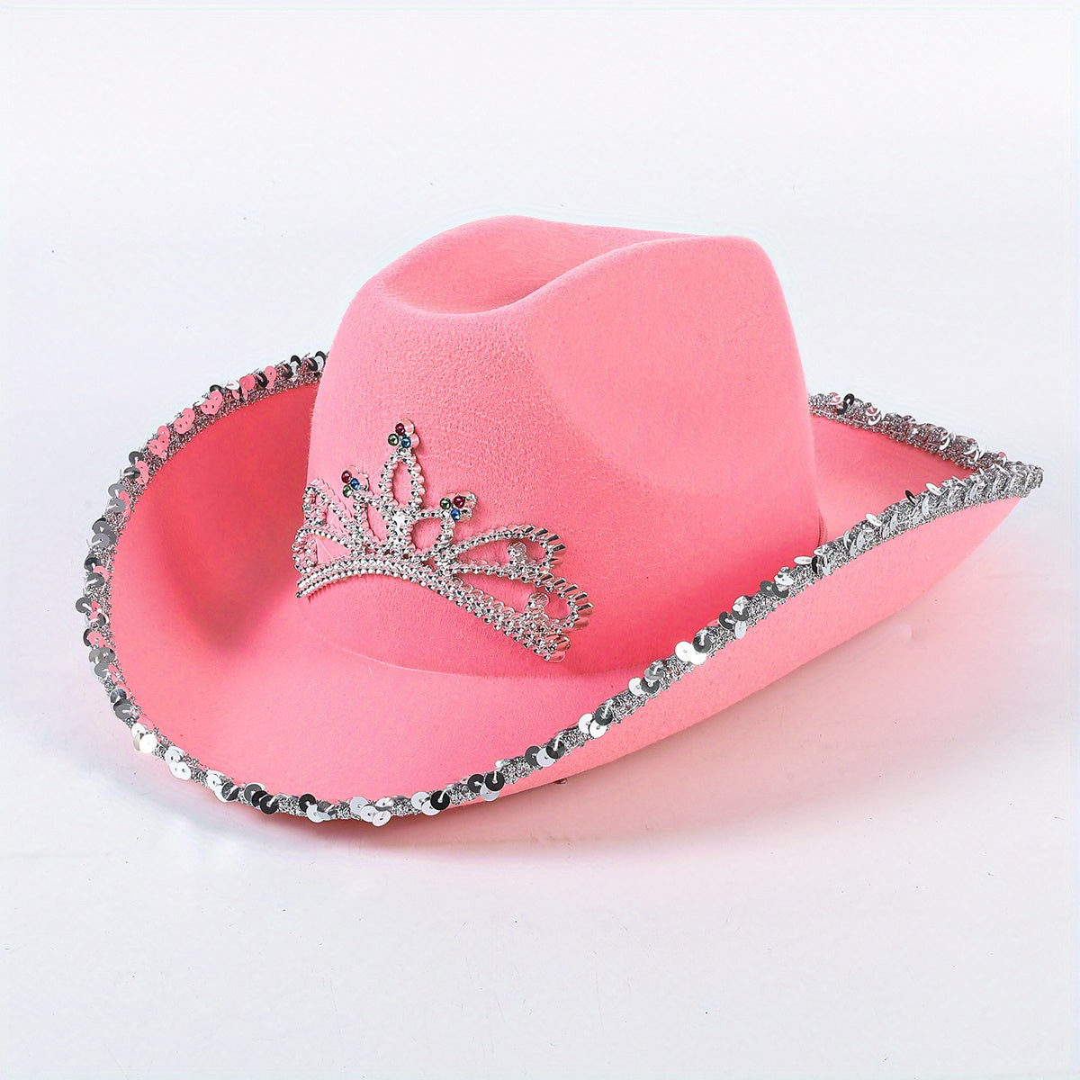 Y2K Western Cowgirl Cowboy Hat Rhinestone Crown Jazz Fedora Cap