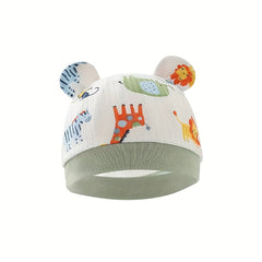 3pcs Newborn Baby Hat With Bear Ears Infant Beanie Caps 0-3 Months