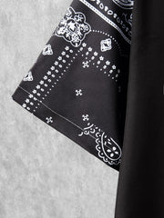 Men's Bandana Pattern Camp Collar Shirt