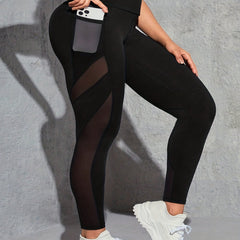 Contrast Mesh High Waisted Leggings