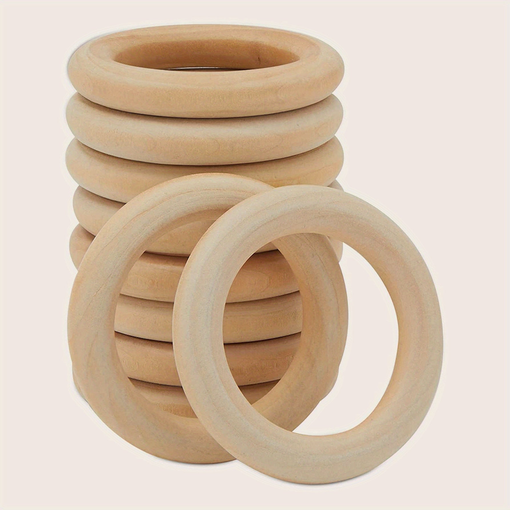 10pcs Unfinished Wood Rings DIY Craft Jewelry Bangle