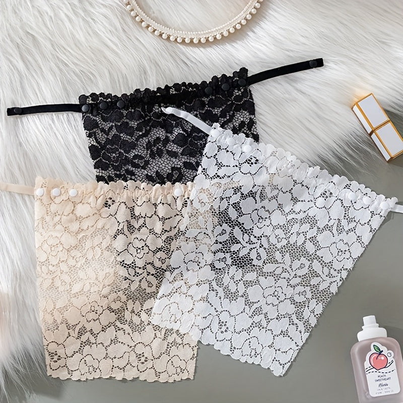 3pcs Floral Lace Chest Cover Anti Peep Shield Pads Lingerie Accessories