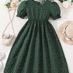 Girls Polka Dot Princess Dress - Party Beach Vacation Teen Summer Clothes