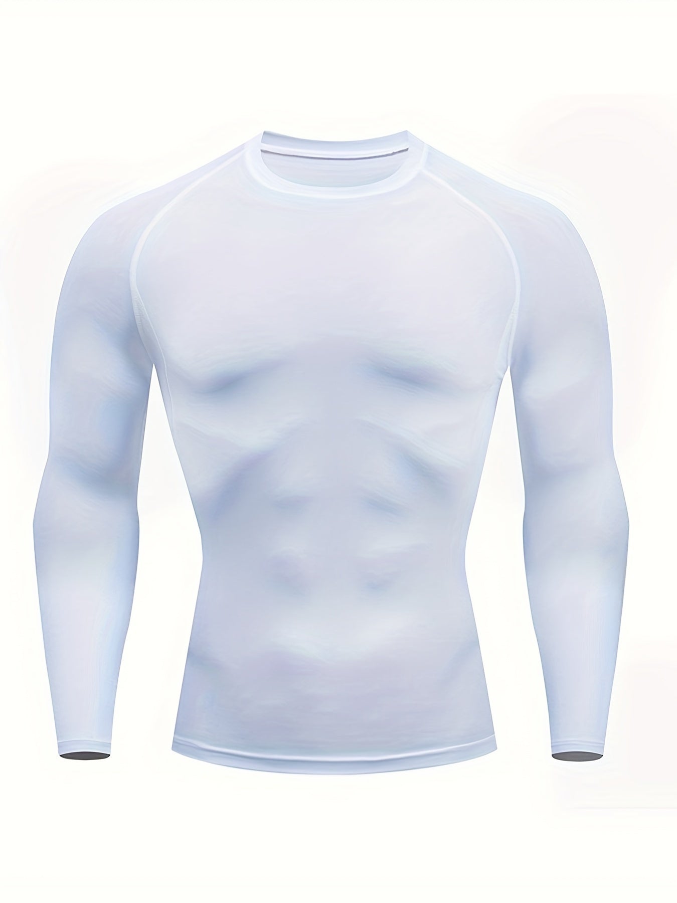 Men's Compression Long Sleeve T-Shirt High Stretch Crew Neck - Fitness Training