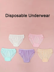 5pcs Disposable Solid Briefs Comfy & Breathable Underwear