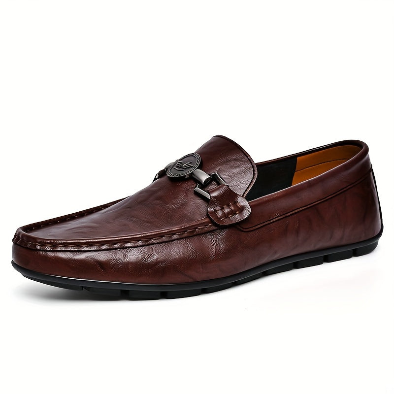 Men's Solid Loafers PU Driving Shoes Soft Sole