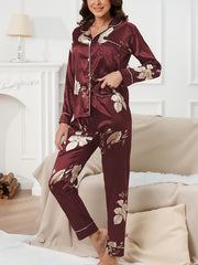 Floral Pajama Set Long Sleeve Top & Pants
