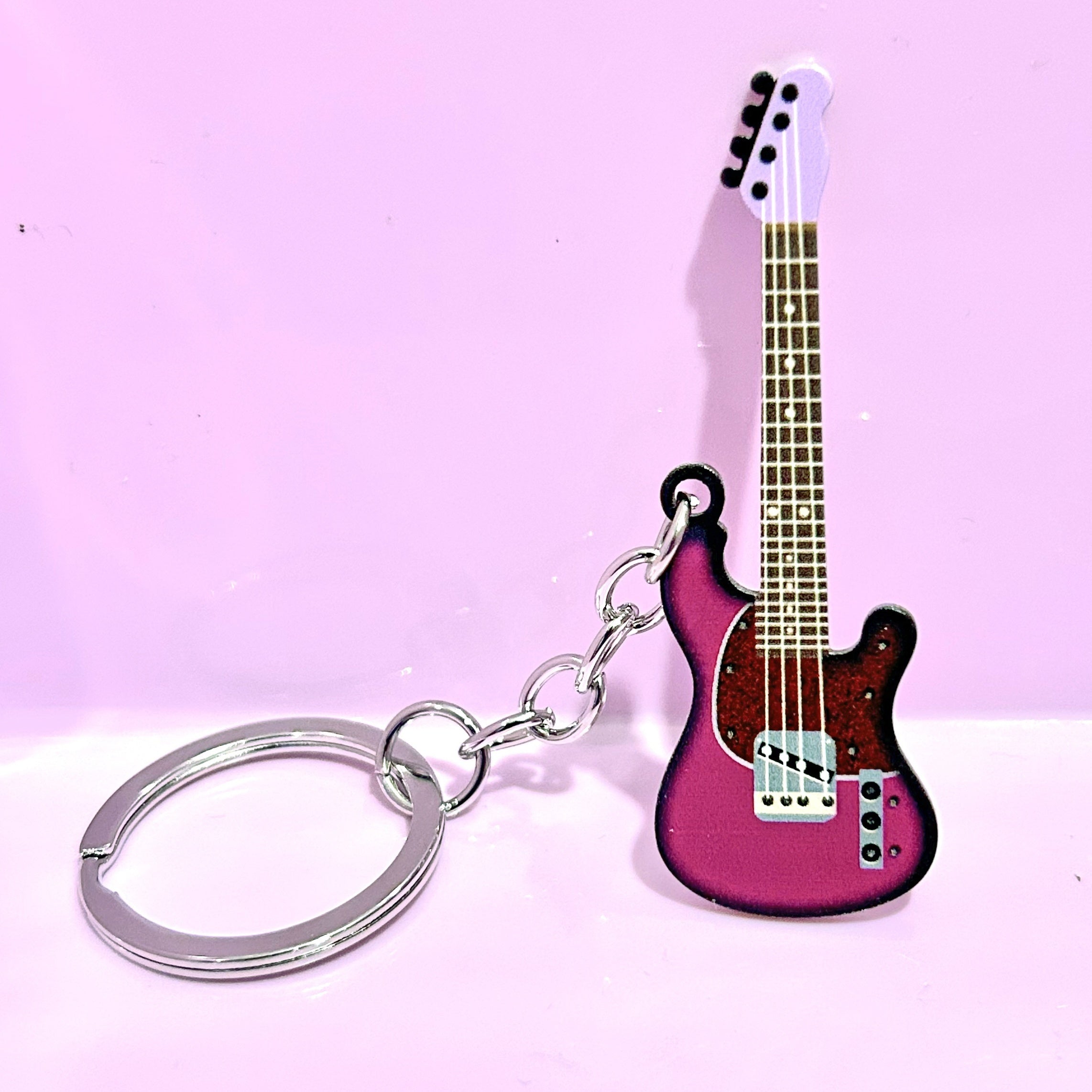 Guitar Keychain Miniature Instrument for Music Lovers