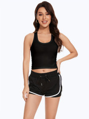 4pcs Ribbed Racerback Corset Tank Tops Women's Lingerie