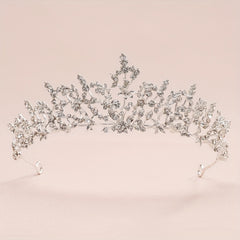 Baroque Style Crystal Tiara Wedding Headband for Bride