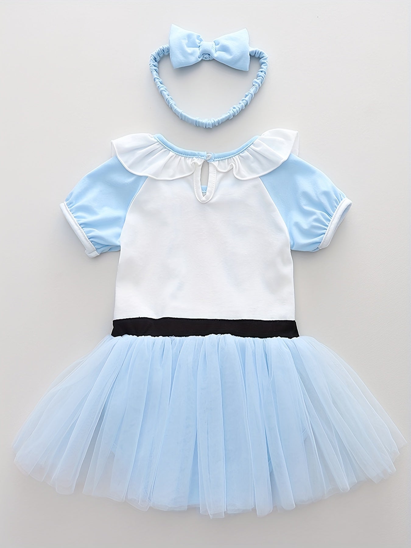 Baby Girls Poker Card Symbol Tulle Tutu Mesh Ruffled Sleeve Princess Dance Dress